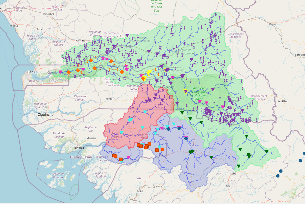 Carte interactive - Toutes les stations monitoring (puits villageois, forages, piézomètres, limnimètres et stations virtuelles)